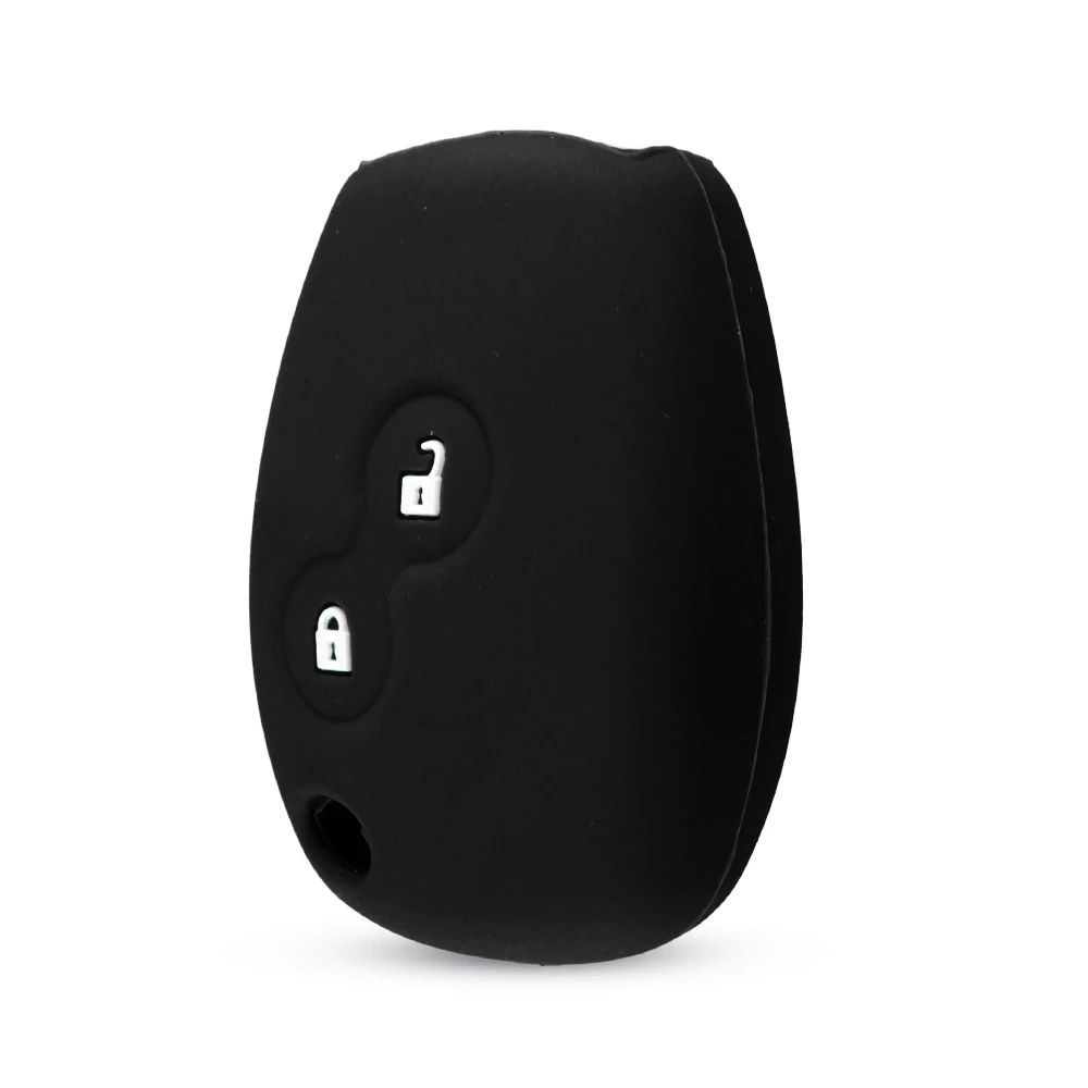 EllYYOU-Coque en caoutchouc de silicone pour clé à distance de voiture, 2 boutons, compatible avec Renault Clio, Scenic, Megane, Duster, Sandero,