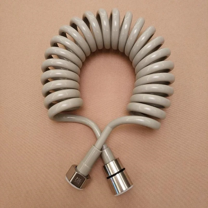 2 Buah Musim Semi Fleksibel Pipa Air Pipa Selang Mandi dengan Baja Nirkarat Kacang Toilet Bidet Sprayer Pistol Menghubungkan Pipa 1.5/2M/3M