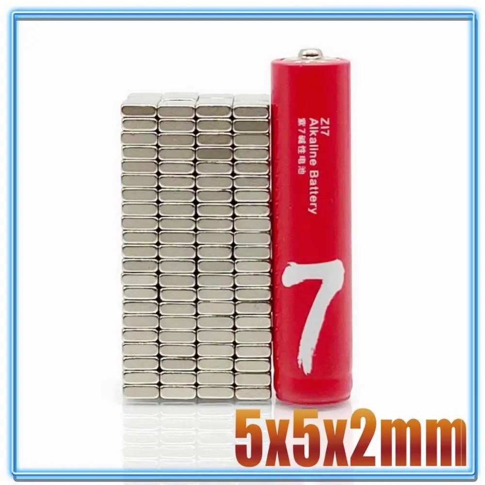 20-200pcs/lot magnet 5x5x1 5x5x2 N35 Strong Square NdFeB Rare Earth Magnet 5*5*1 5*5*2 Neodymium Magnets 5*5*1 5*5*2