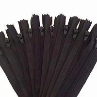 10 pieces. Black 50cm (20inch) nylon coil, zipper, tailor, crafter and fgdqrs