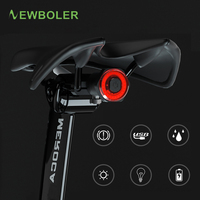 NEWBOLER Bicycle induction Taillight Auto-Start/Stop MTB Bike LED Light Waterproof Cycling Rear Lights USB Charge 24h Work Time