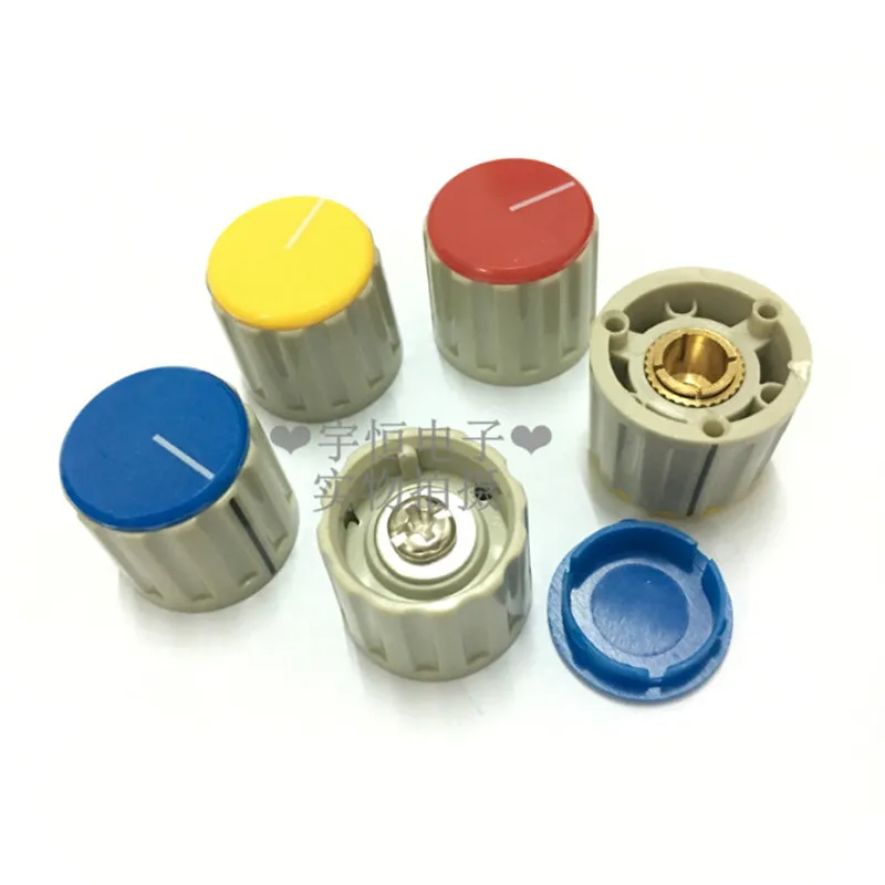 2 Pieces Bakelite Lock Screw Knob Diameter 21MM Height 19.5MM Switch Encoder Knob Cap Inner Hole 6.4MM