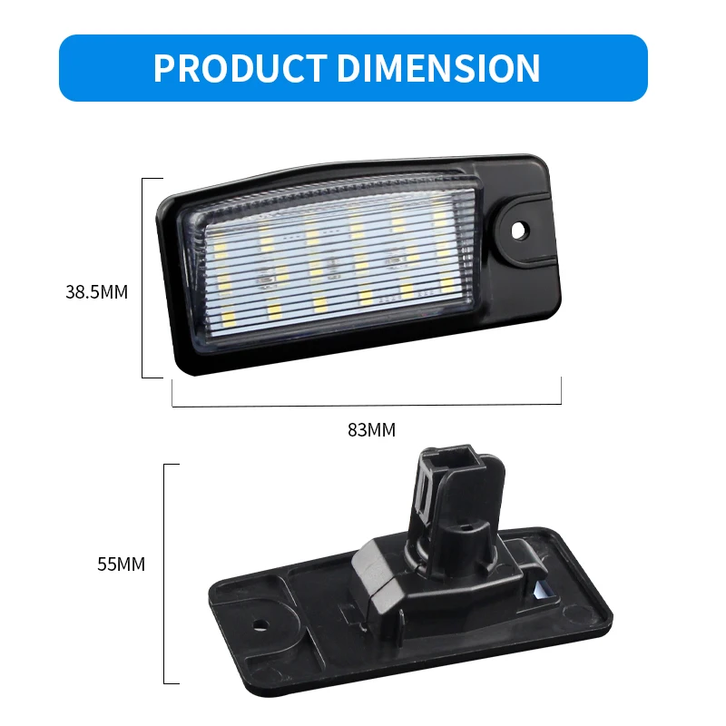 2Pcs White 18SMD LED Car Number License Plate Lights For Nissan X-Trail T32 Rogue Murano Altima Maxima NV1500 NV2500 NV3500