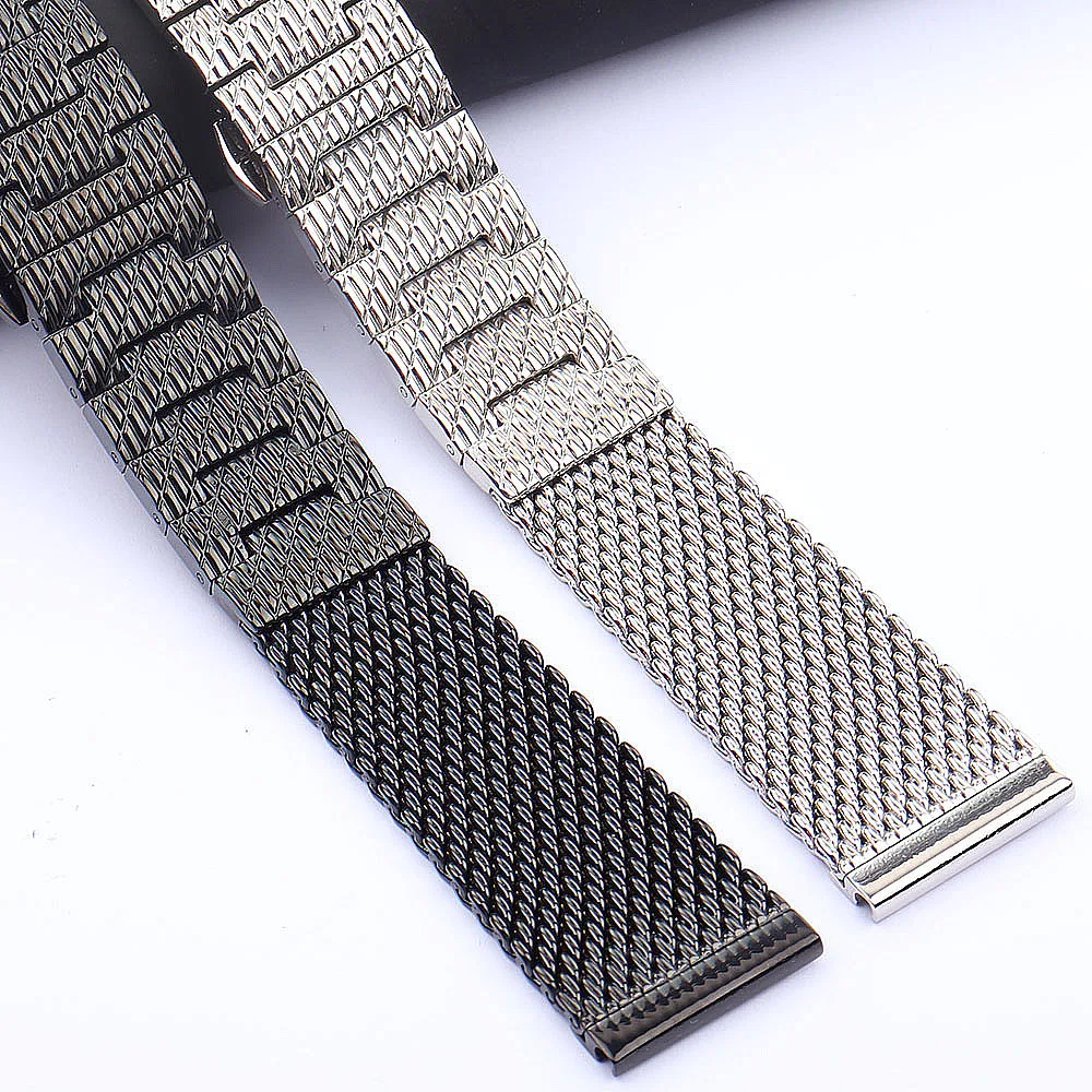 Shark Mesh Steel Strap 22mm Mechanical Watch 316L Stainless Steel 22mm Watch Band Automatic Replacement 22mm Steel Strap for Men