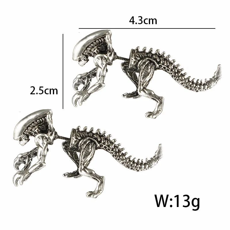 Women Men Earrings Ear Stud Dinosaur Shape Fashion Jewelry Valentine\'s Day Gift BN