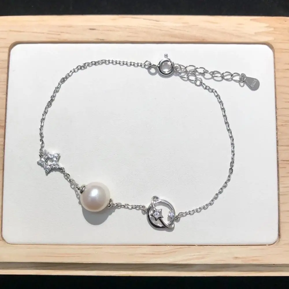 

Star Planet 925 Sterling Silver Bracelet Settings Findings Mountings Base Parts Bangle for Crystal Agate Pearls Jade Coral Beads