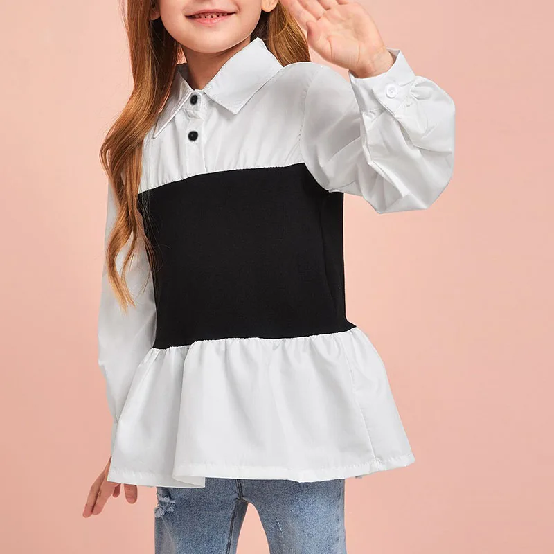 

girls blouse Girls Tunic Shirts 2022 Spring Autumn New Tops Children's Baby Korean Long Sleeve Shirts baby girl shirt