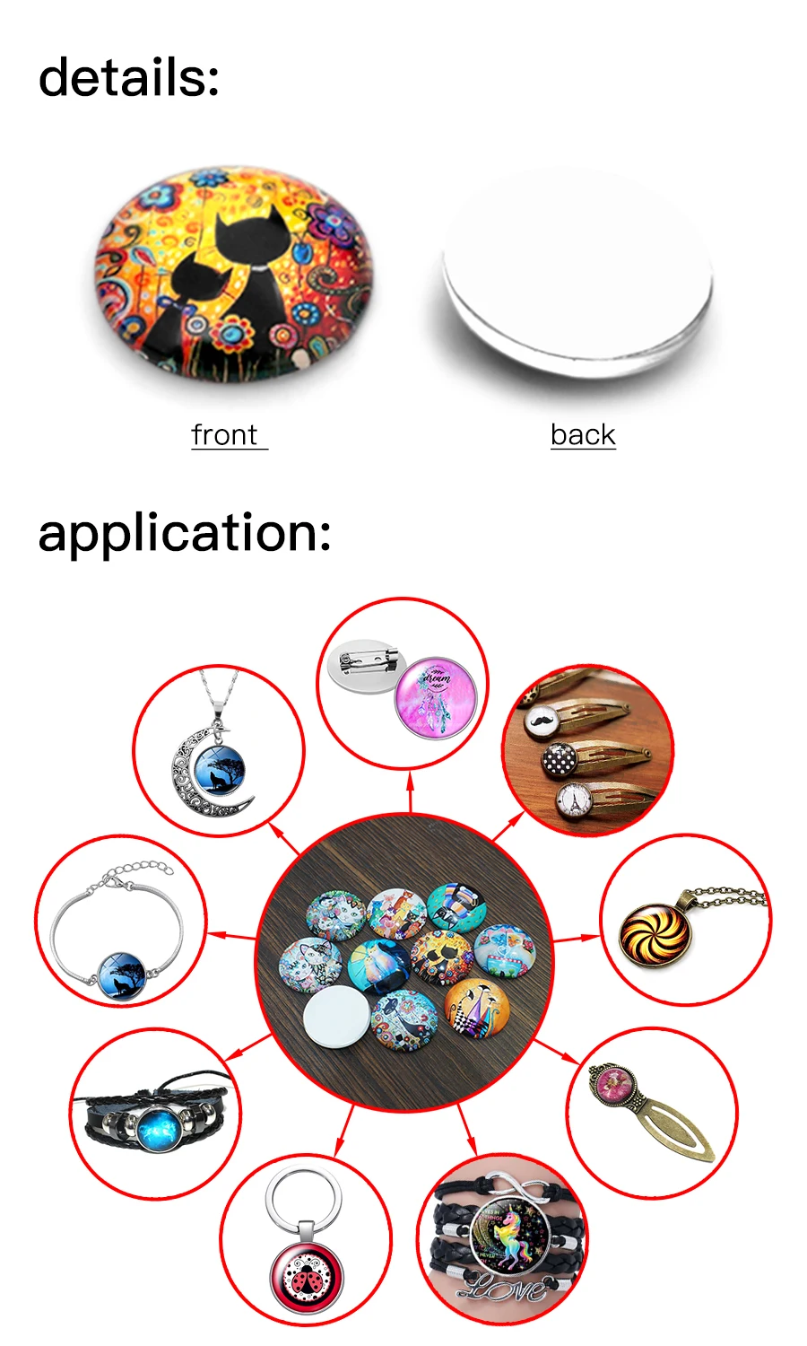 New Flowers Drawings patterns 10pcs 12mm/18mm/20mm/25mm Round photo glass cabochon demo flat back Making findings ZB0948