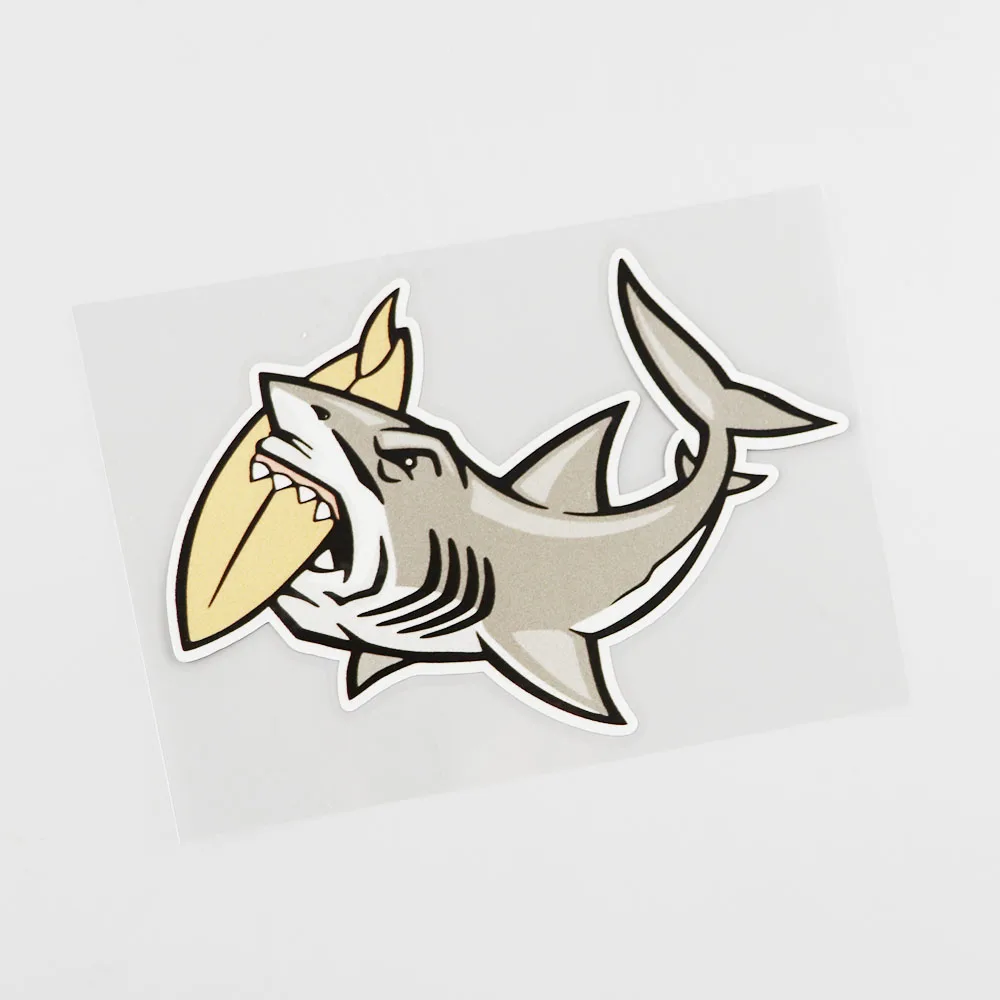 YJZT 13.9CMX9.7CM Fierce Shark Car Sticker Animal Design Pvc Decal Decorate 6A-0132