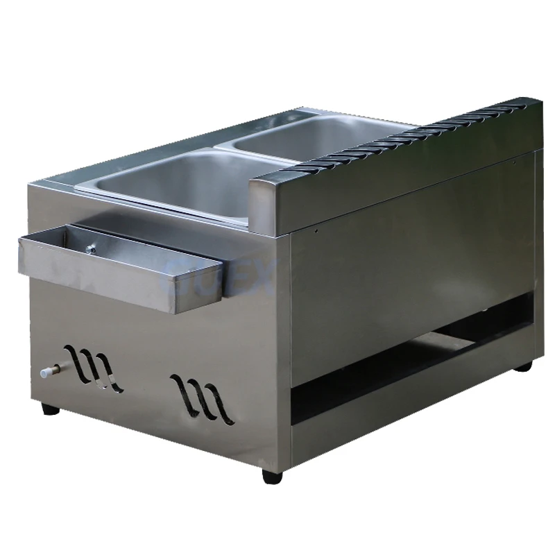 Commercial Gas Fryer Gas Fryer Energy Saving Double Cylinder Fryer Stainless Steel French Fries Fryer