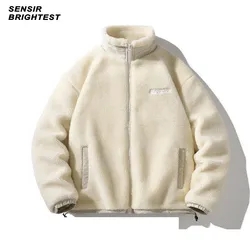 Sensir Autumn Winter Men's  jacket Lamb Fleece Plush Oversize Loose Couple