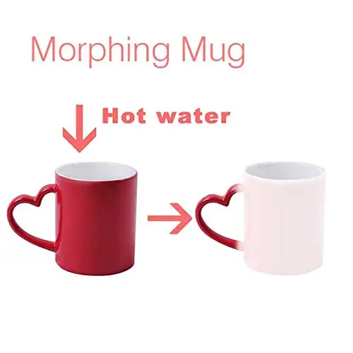 Special Handwriting English Name BARBARA Morphing Mug Heat Sensitive Red Heart Cup