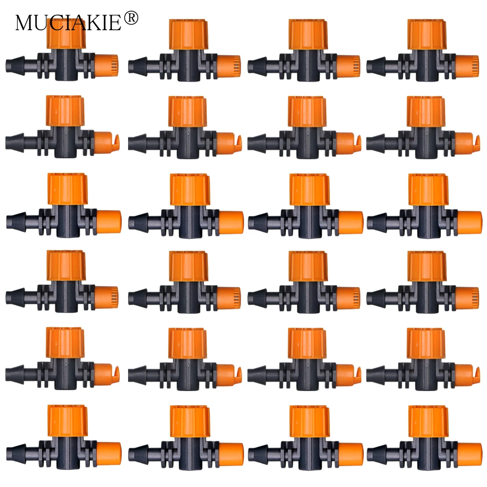 MUCIAKIE 15PCS 0 180 360 Degree Adjustable Micro Spray Shower Nozzle Garden Irrigation Watering Sprinkler IN-LINE Shut Off Valve