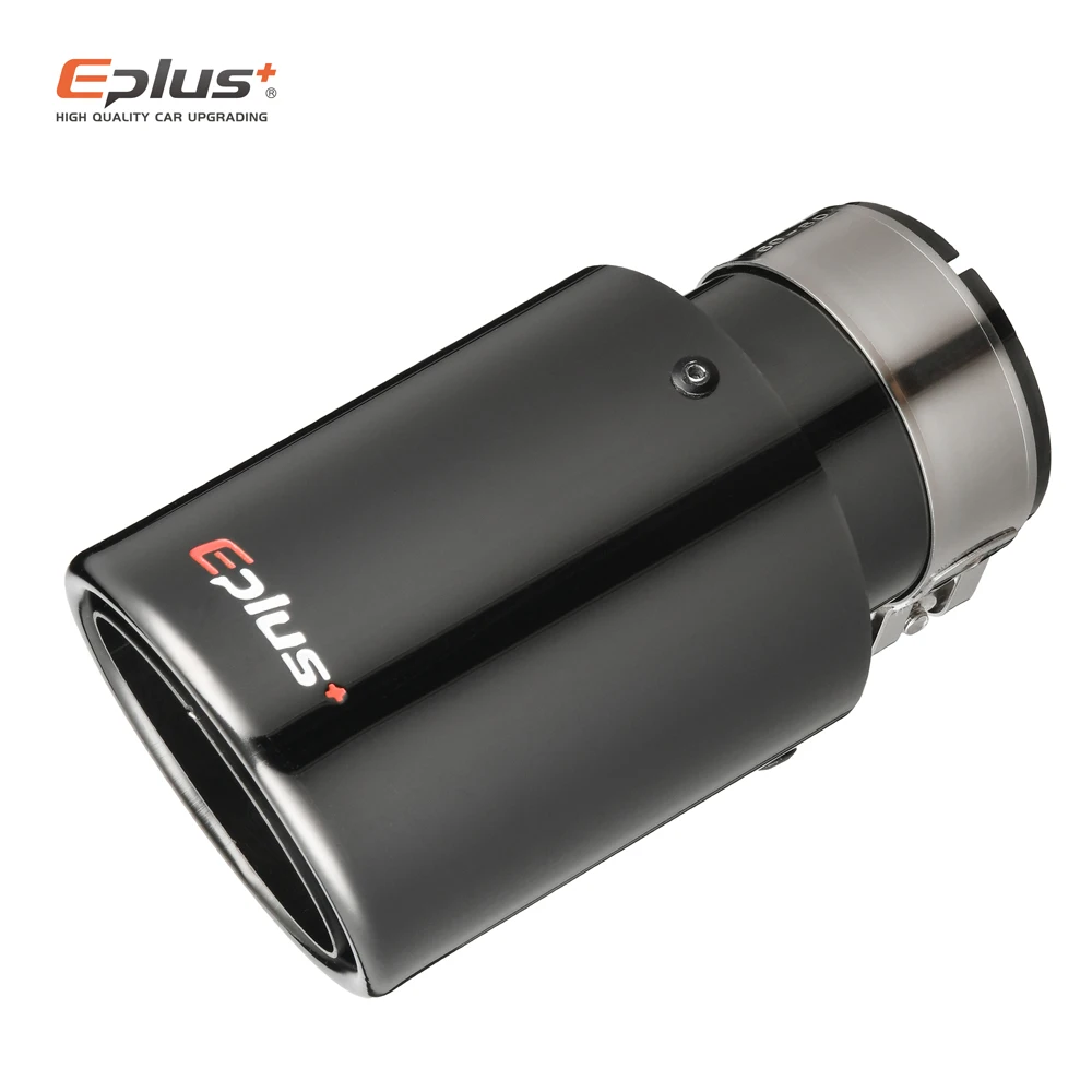 EPLUS Car Stainless Steel Muffler Tip Exhaust System Universal Crimping blue Decoration Exhaust Pipe Mufflers For Akrapovic