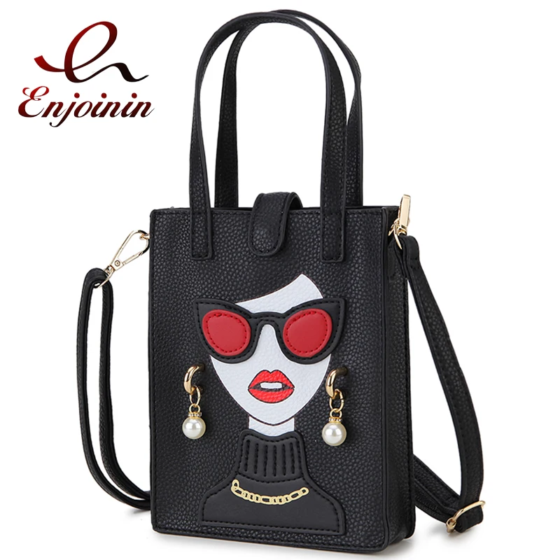 Pearl Earrings Sexy Woman Character Purses and Handbags for Women Designer Small Crossbody Bag Funky Party Clutch Shoulder Bag