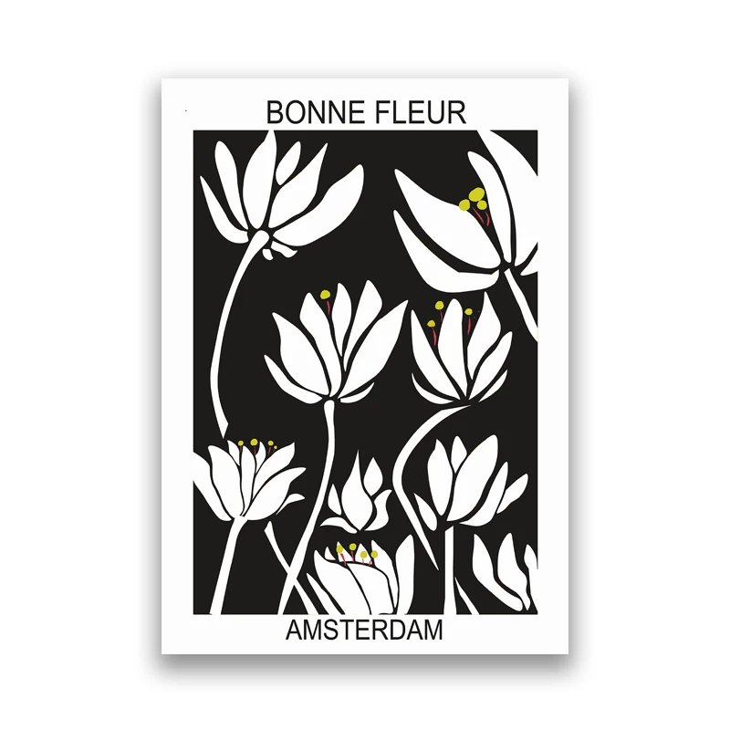 Netherlands Amsterdam Flower Market Poster French Bonne Fleur Illustration Prints Modern Wall Art Canvas Painting Home Decor