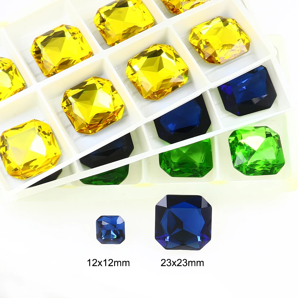 Octagon K9 Crystal Pointed Back Fancy Stone Glue On Glass Beads Loose Ston For Jewelry Making Garment Decoration Handbags Crafts