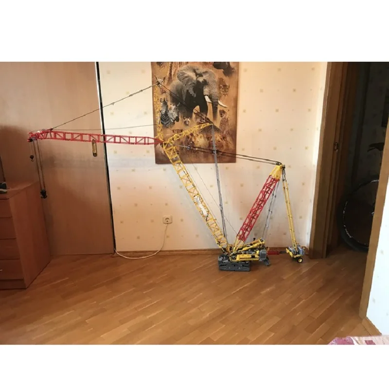 Buildmoc Liebherr LR11000 gru cingolata telecomando blocchi di costruzione elettrici mattoni MOC-18838 bambini per giocattoli regalo compleanno