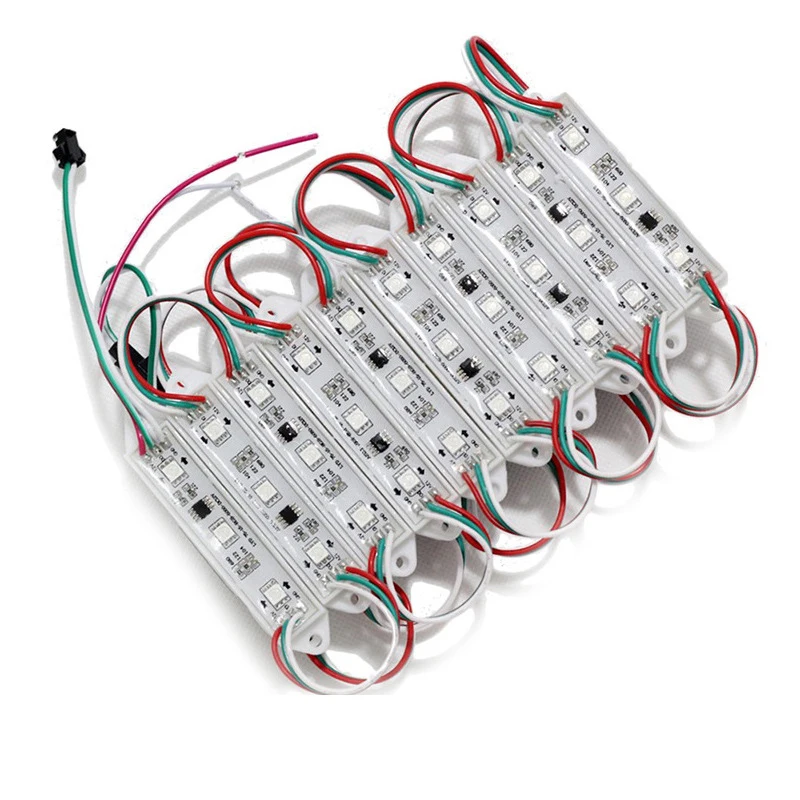 100 Stuks 12V 5050 Rgb Full Color Led Module Pixel 1903ic 2811ic Module Kleurrijke Magische Kleur Programmeerbaar Teken Lightbox Letter Logo