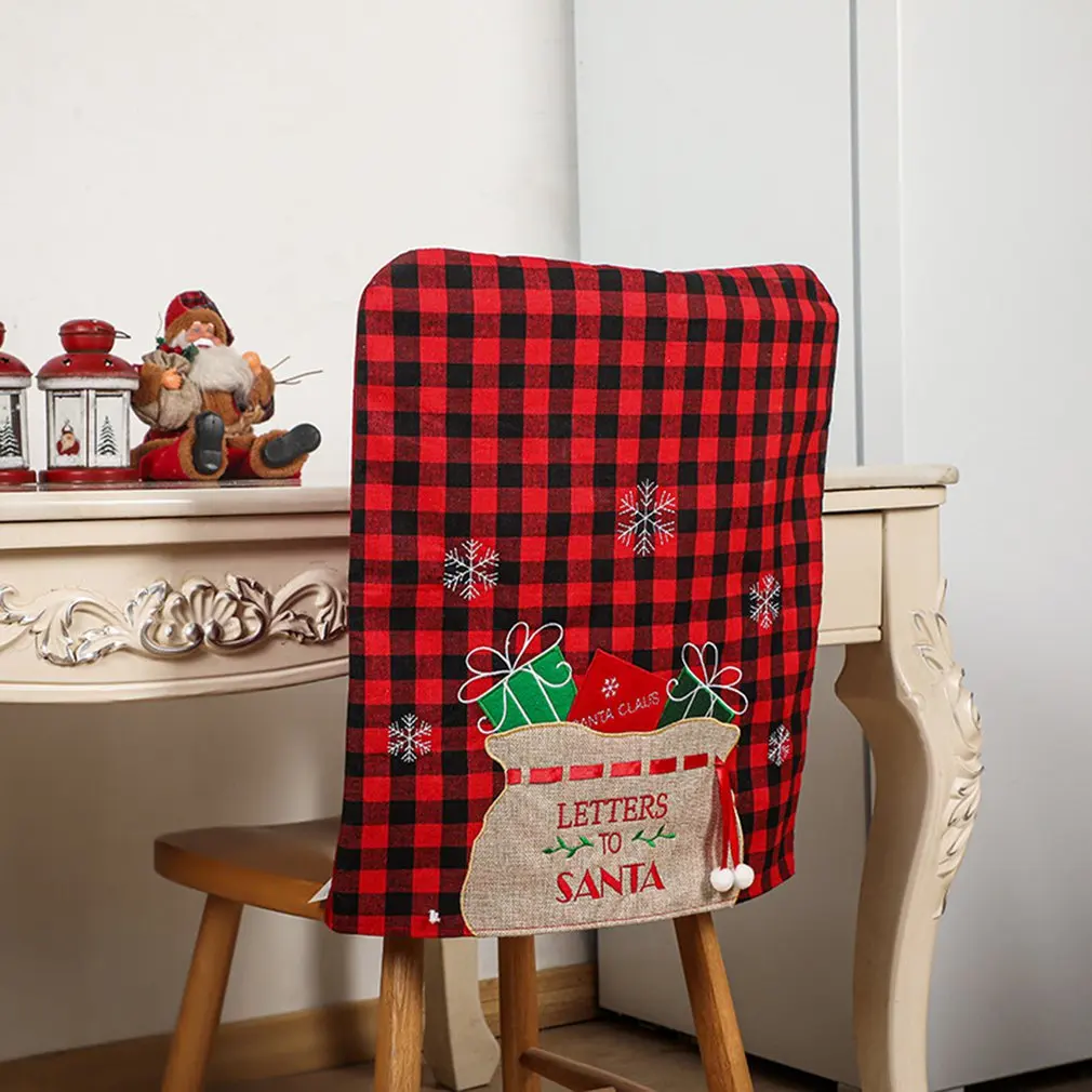 

Christmas Chair Cover Lattice Printed Christmas Decorations Christmas Chair Covers Hat Christmas Dining Chair Covers