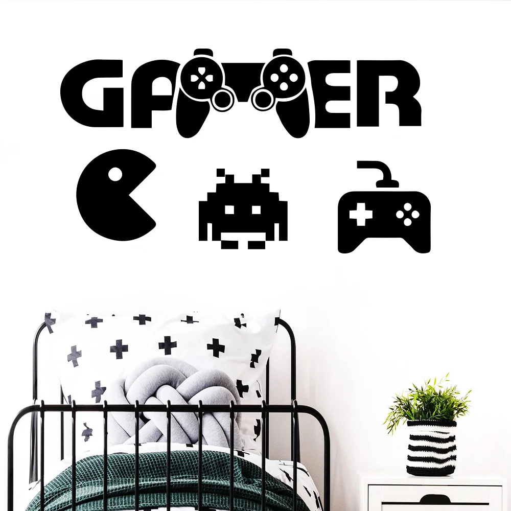 Amazing Gamer Wall Art Sticker Modern Wall Decals Vinyls Boys Room Game Room Decoration Wallpaper Game murals