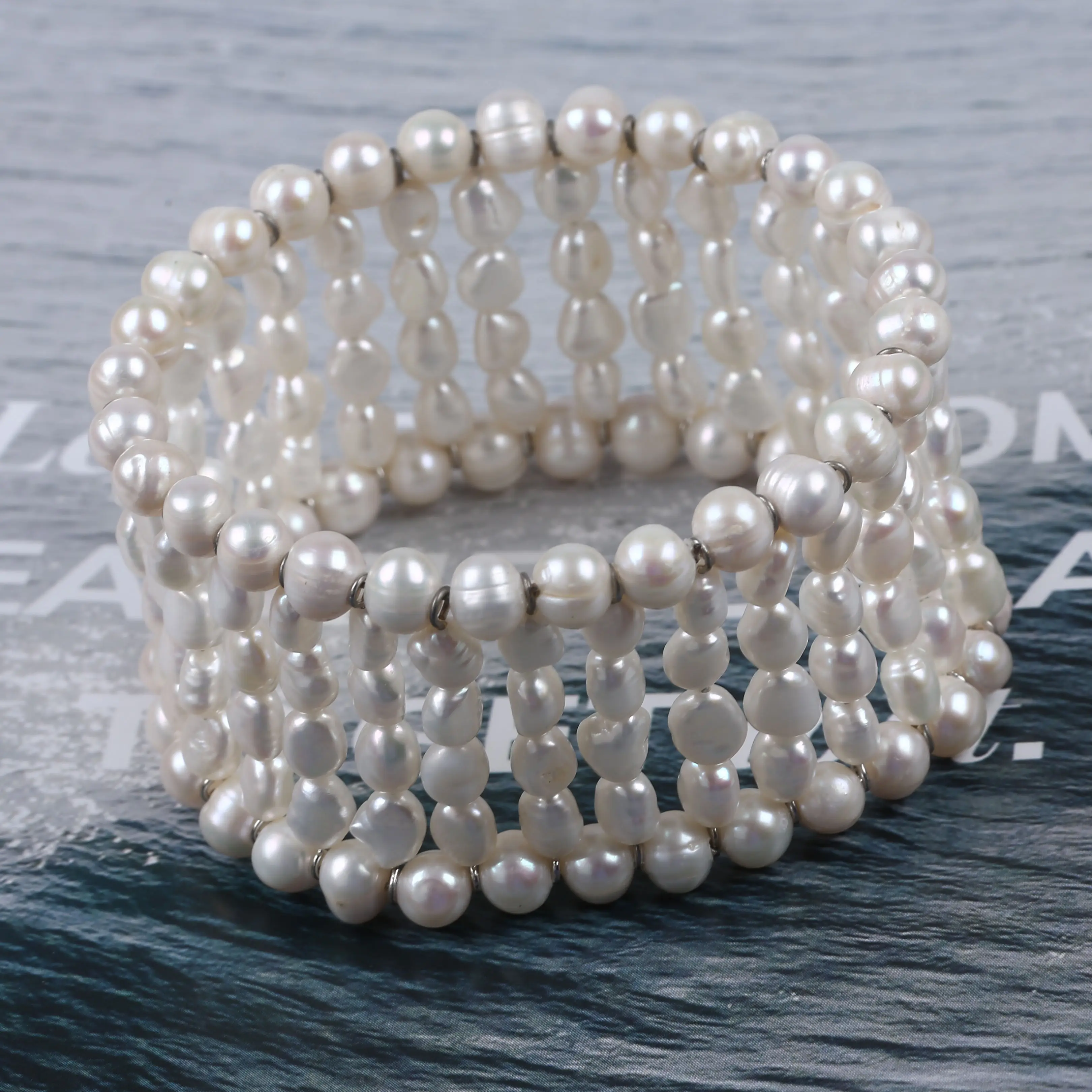 

Woman's Gold Plated Copper Bracelet Bangles With baroque Pearl New Fashion Jewelry statement bangle