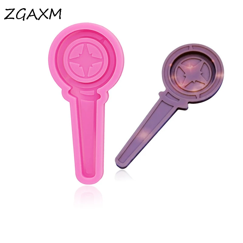 LM1127 Keychain Shiny Hand Made Flexible Rubber Mold Stray Lightstick Shaker Mold Epoxy Resin Polymer Clay Jewelry Silicone Mold