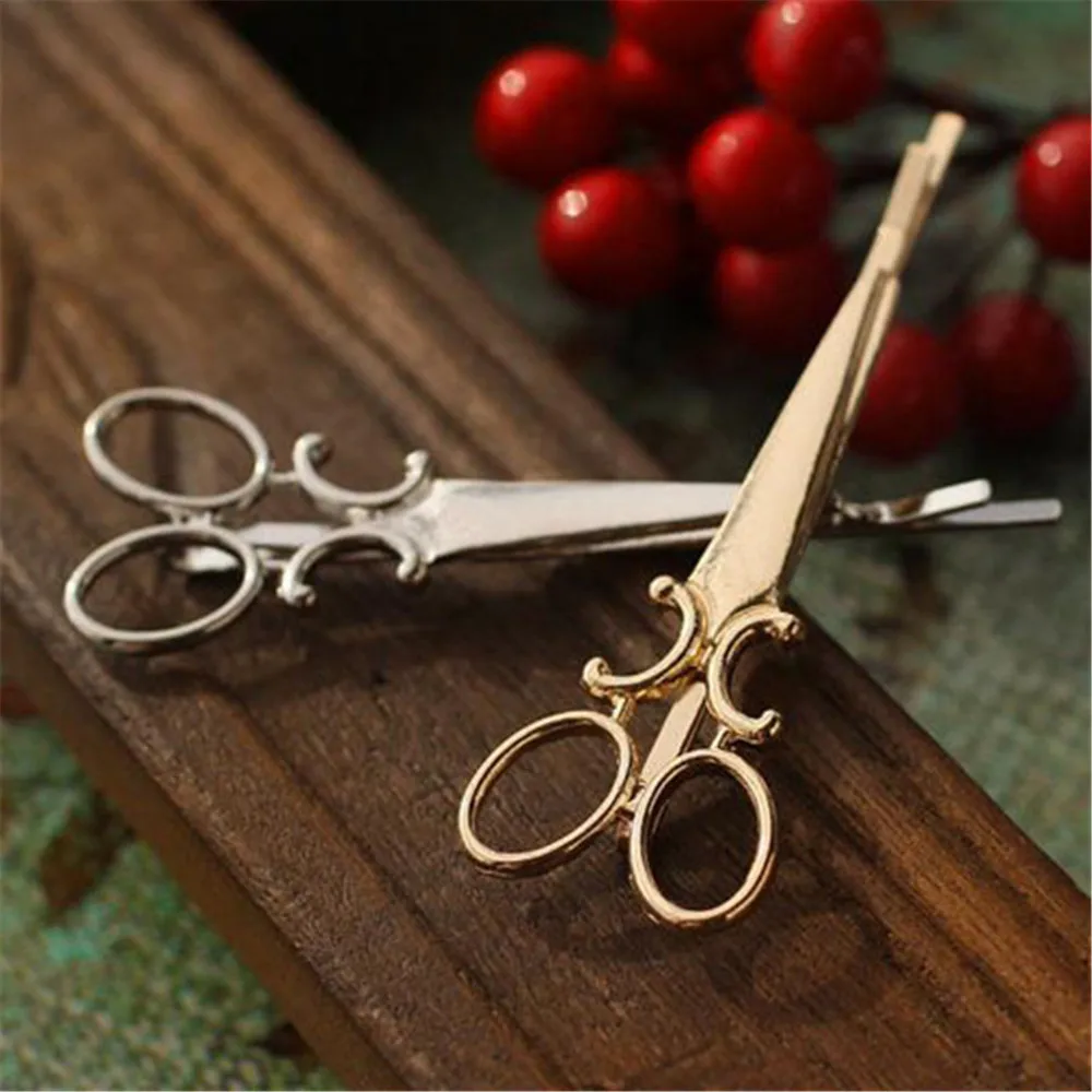 Creatieve Schaar Vorm Vrouwen Dame Meisjes Haar Clip Delicate Haarspeld Haarspeld Haaraccessoires Decoraties Hoofddeksels