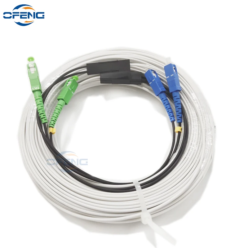 

Indoor and Outdoor Fiber Optic Drop Cable, Optical Patch Cord, SM, SX G675A1, SC LC FC ST Connectors, 2 Steel, 2 Core, 100m DIY