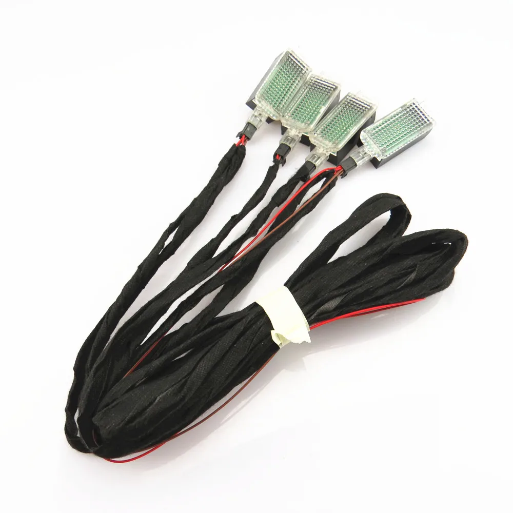Car Interior LED Footwell Light Foot Illumination Lamp & Cable For Passat B6 B7 Golf MK6 Jetta A3 A6 A4 Q5 Q3 3AD 947 409