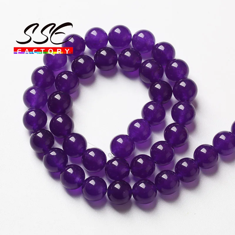 Natuurlijke Donker Paars Rood Jades Chalcedoon Kralen Ronde Losse Kralen Voor Sieraden Maken Diy Armbanden Accessoires 4 6 8 10 12 14Mm