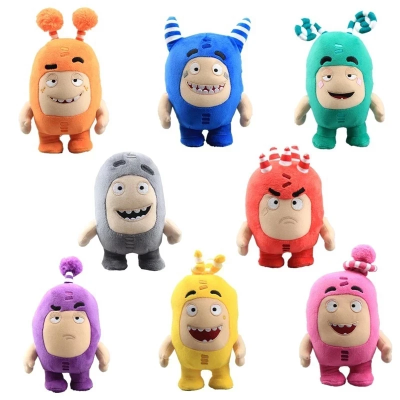 8pcs Oddbods Fuse Bubbles Newt Pogo Slick Jeff Bubbles Zee Plush Stuffed Toys Cute Cartoon Anime Dolls Soft Pillow Kids Gifts