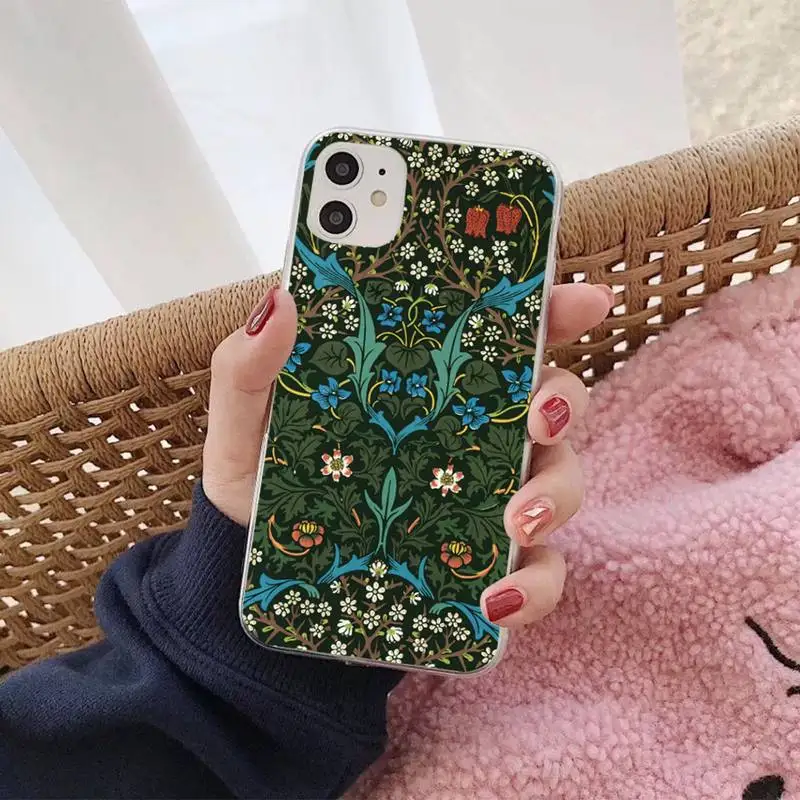 MaiYaCa William Morris Strawberry Thief Design Phone Case for iPhone 11 12 13 mini pro XS MAX 8 7 6 6S Plus X 5S SE 2020 XR case