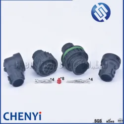 2 sets 4 pin Tyco round HOWO A7 odometer speed sensor plug Auto waterproof connector 1-967402-1 1-967325-1 with cable Sheath