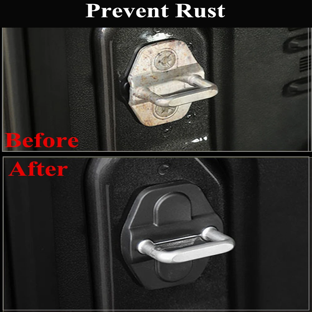 Car Door Lock Protector Decoration Cover Trim for Jeep Wrangler JL Gladiator JT 2-4 Doors 2018-2023 Auto Interior Accessories