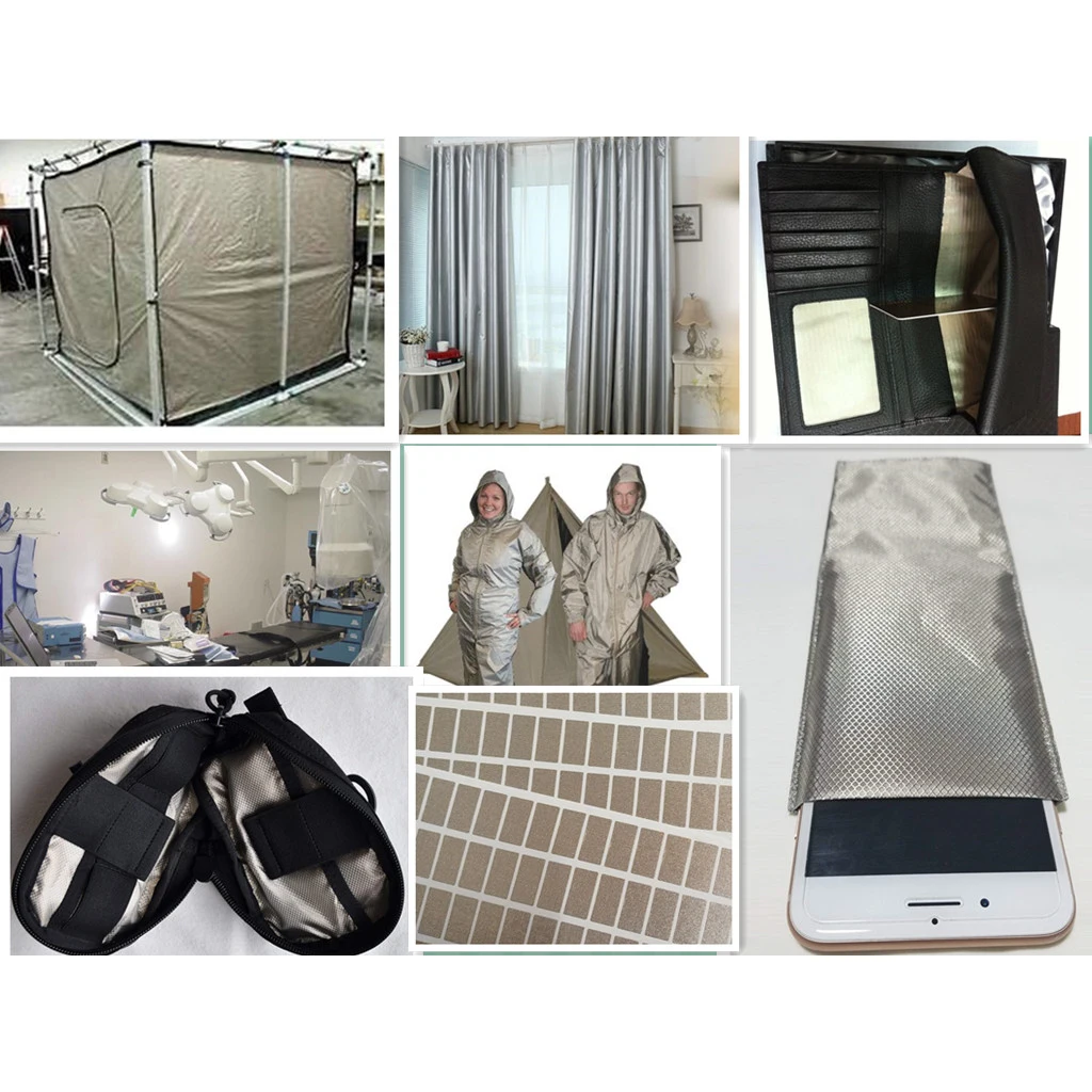 Faraday Fabric RFID Shielding Block WiFi/RF Anti-Radiation Conductive Copper Wallpaper EMF Protection Cloth DIY