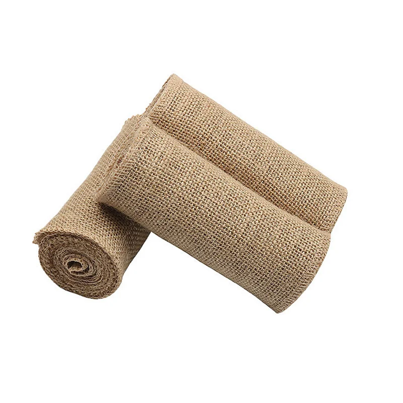 15*240CM Burlap Roll Natural Jute Hessian Burlap Chair Bow Table Runners for Wedding Decoration Vintage Home Party Supplies