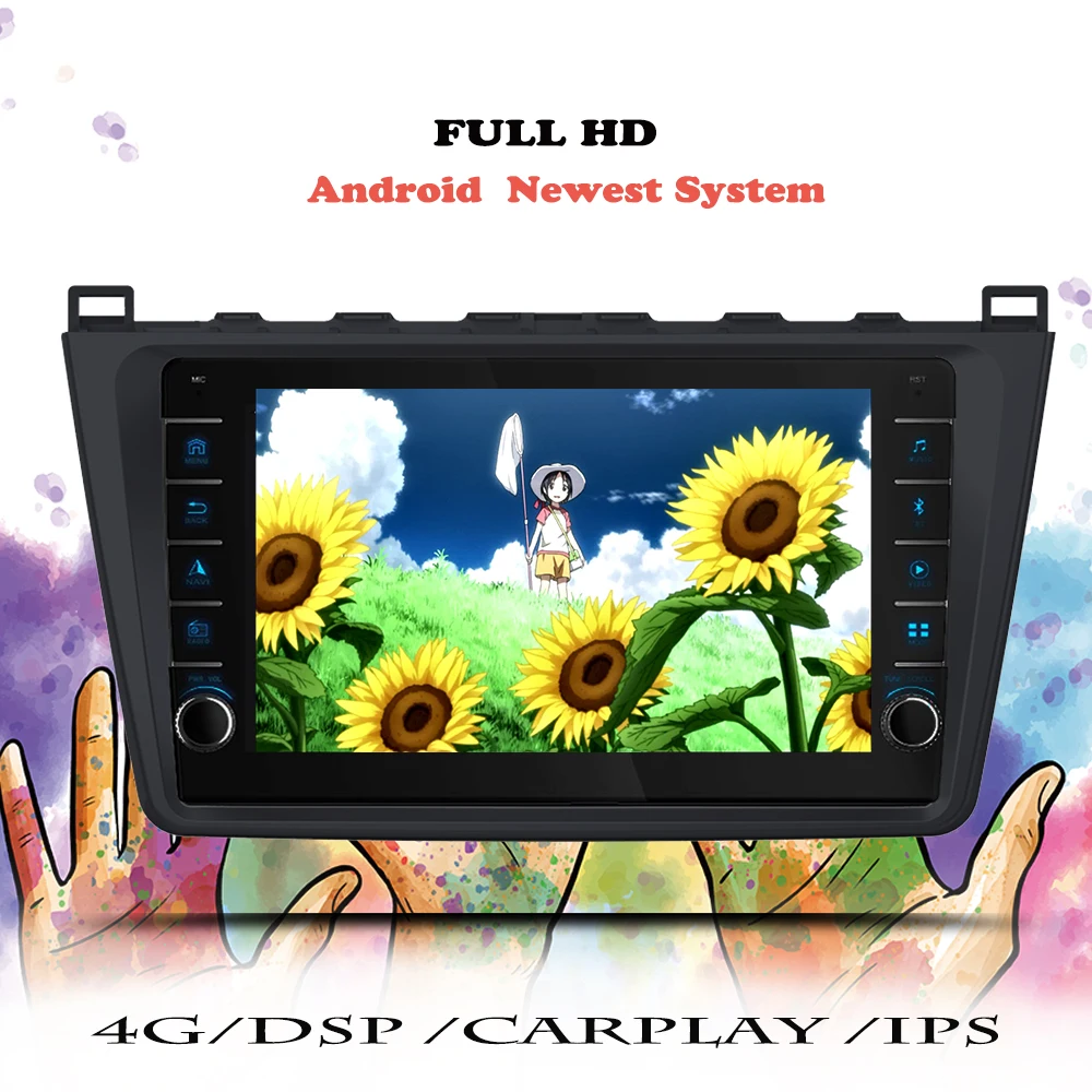 2Din Android Car Radio For Mazda 6 Rui wing 2007 2008 2009 2010 2011 2012 Multimedia Video Player Navigation GPS DVD Head Unit