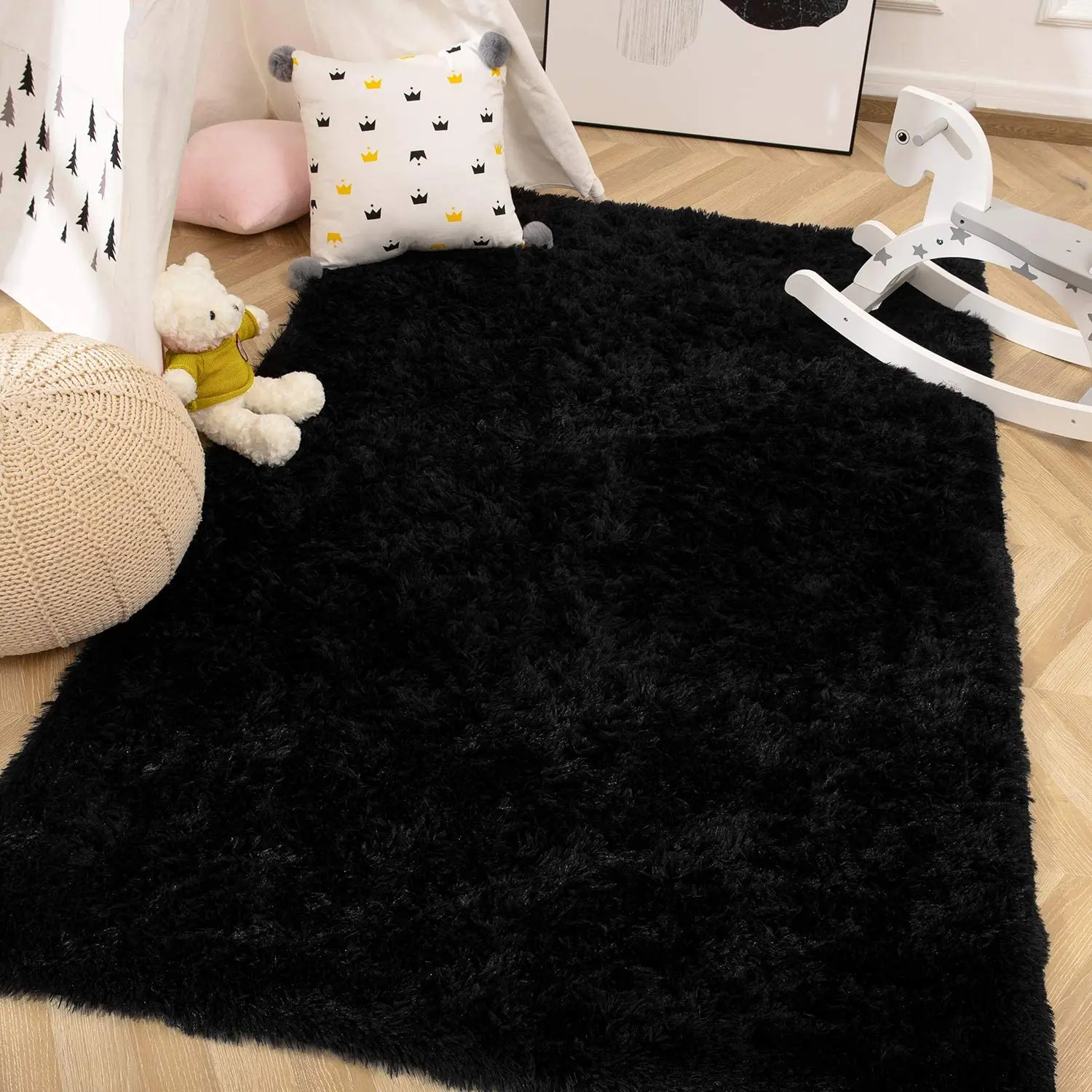 

Modern Fluffy Large Area Rugs Soft Shaggy Plush Long Fur Rug Fuzzy Floor Carpet Living Room Carpet Nursery Indoor Decor Carpet