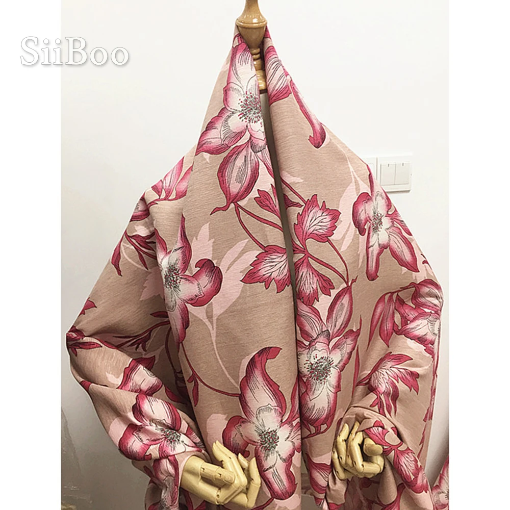 Siiboo silk cotten blend fabric 30mm soft luxurious fabric for women dress kimono housewife tea time wear tela sp6549