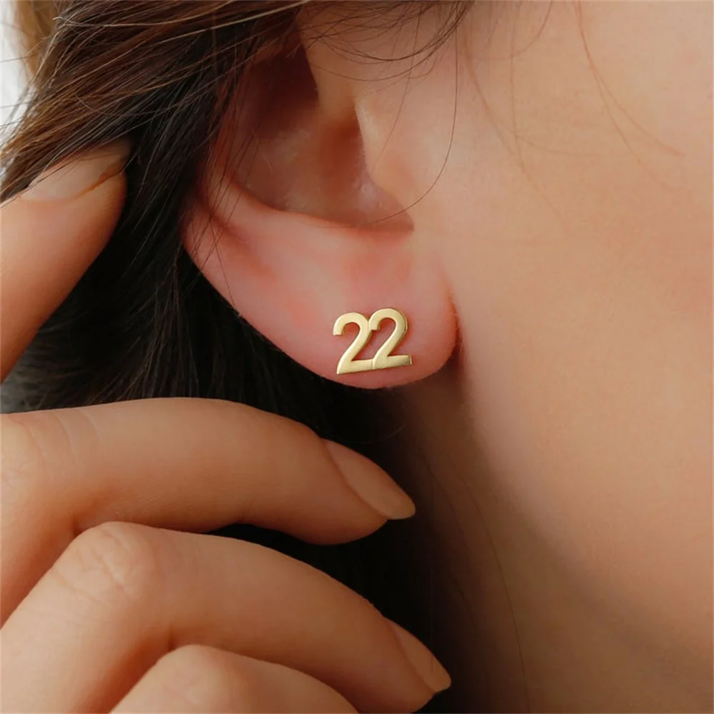 Customized Digital Earrings Personalized Fashion Stainless Steel Welded Pin Earrings Exquisite Women\'s Jewelry Gifts