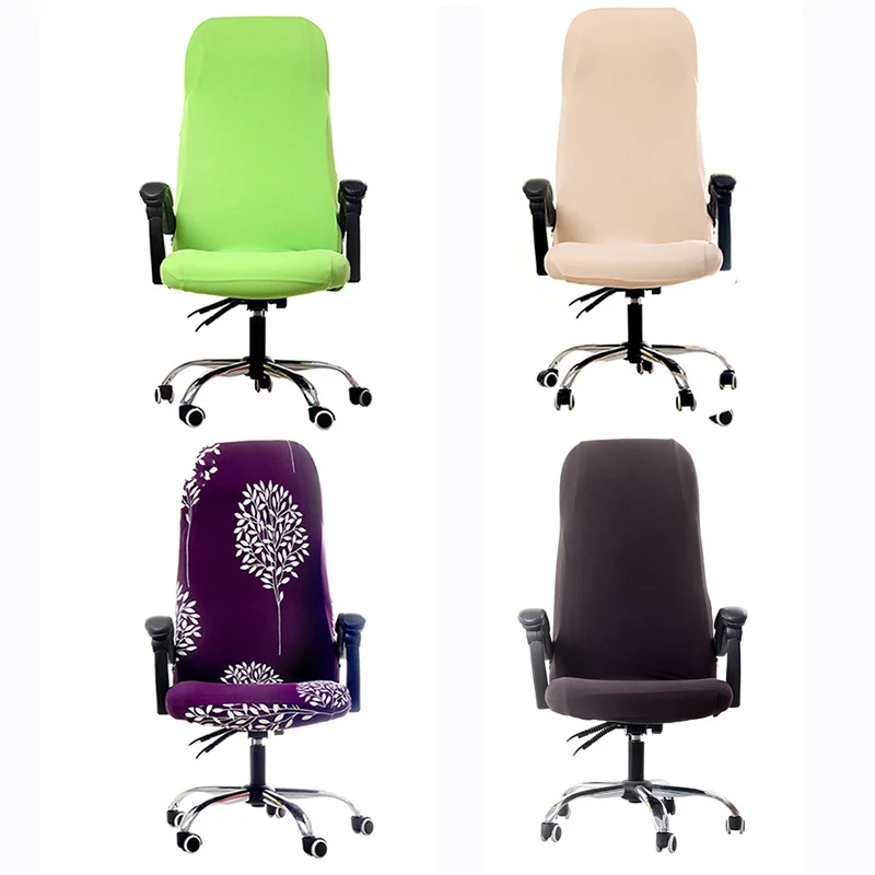 

S/M/L Office Stretch Spandex Chair Covers Anti-dirty Computer Chair Cover Removable Washable Rotating Office Chair Cover