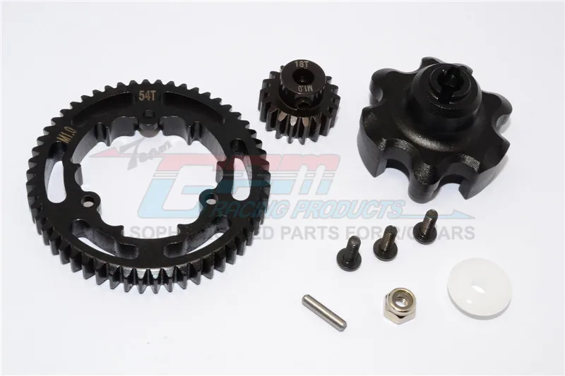 GPM ALUMINIUM GEAR ADAPTER+STEEL SPUR GEAR 54T+MOTOR GEAR 18T For TRAXXAS  X-MAXX RC Upgrade