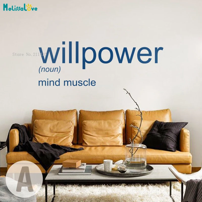 Willpower Words Wall Stickers Mind Muscle Quotes For OfficeMotivational  Decor Vinyl Decals Handmade Murals New Design YT2636