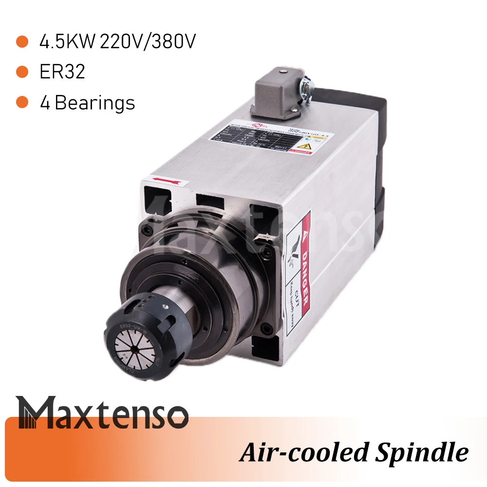 MAXTENSO 4,5 KW 220V 380V luftkühlung Spindel Motor CNC Router ER32 collet Air-cooled spindel für gravur Fräsen Maschine GDZ