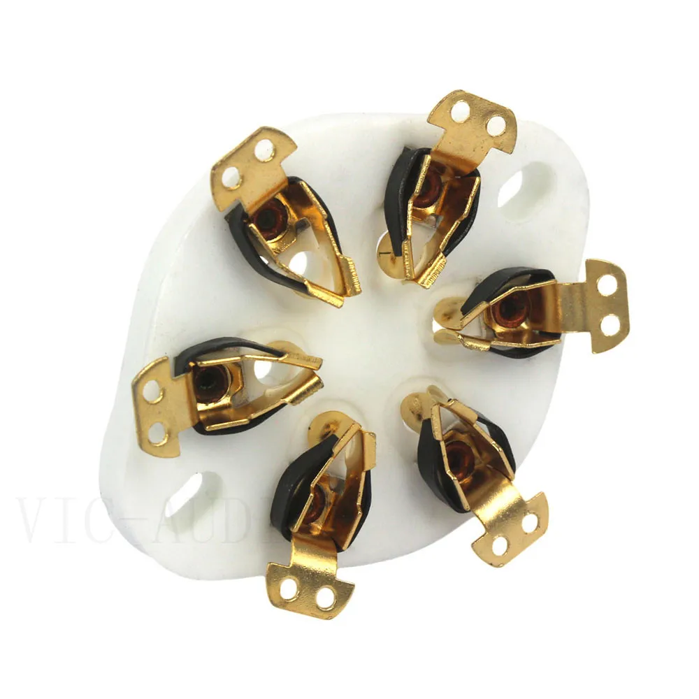 Керамическая трубчатая розетка с 6 контактами для VT57 VT58 2A5 RK43 T21 WE310, вакуумный трубчатый усилитель звука HIFI, 2 шт.