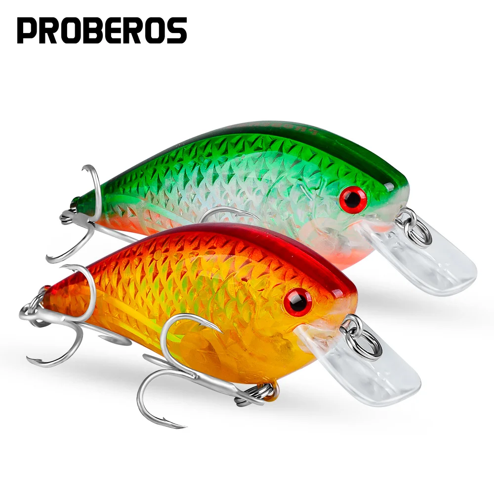 

PROBEROS CrankBaits Fishing Lure 7cm-2.76"/10.5g-0.37oz Crankbait 6 Color Fishing Tackle 6# BKB Hook Fishing Baits