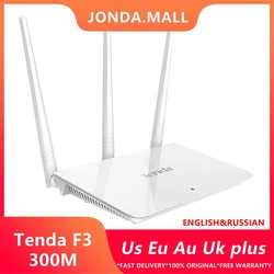 Tenda f3-ワイヤレスwifiルーター,300mbps,多言語ファームウェア,1 * wan 3 * lanポート,中小企業に最適,簡単なインストール