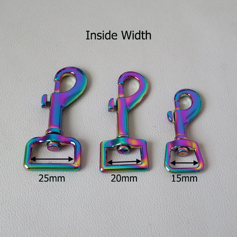 1 Piece Inner 15mm 20mm 25mm Straps Metal Carabiners Buckle Clip Hook For Dog Rope Pet Leash Leads Clasps Harness DIY Accessory