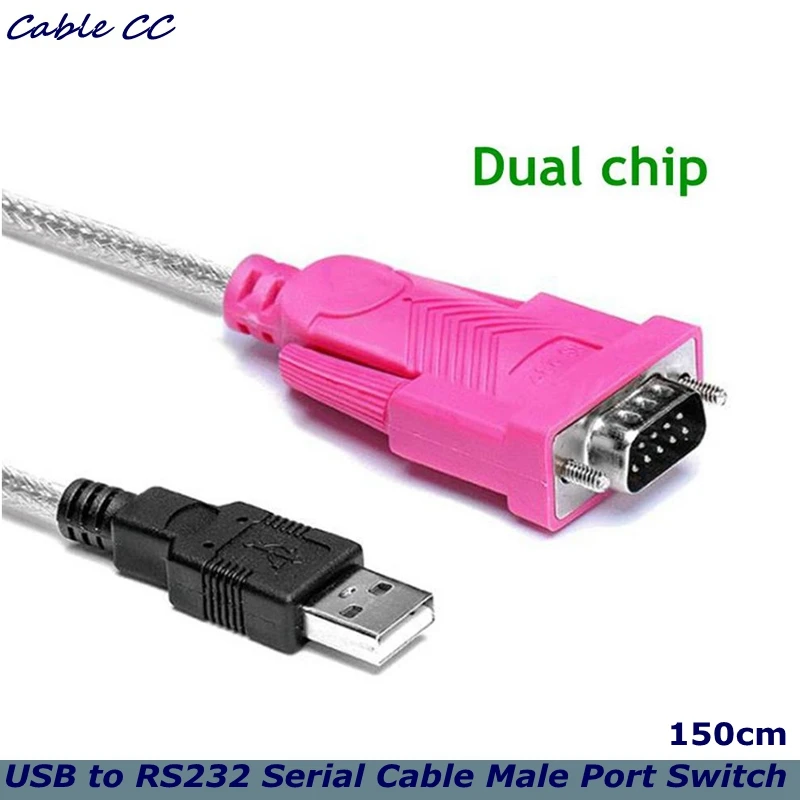 1.5m USB to RS232 Serial Cable Male Port Switch USB to Serial DB9 Male Serial Cable USB to COM Dual Chip 1.5m Serial Cable